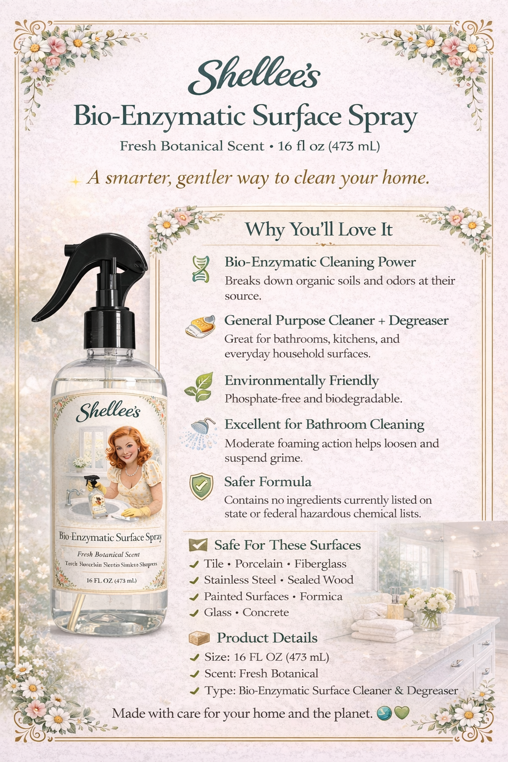 Shellee's enzymatic cleaner store panel