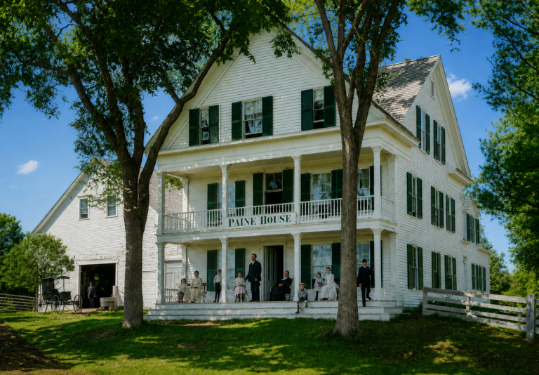 image that was repaired of the family home in North Anson Maine, called the Paine House