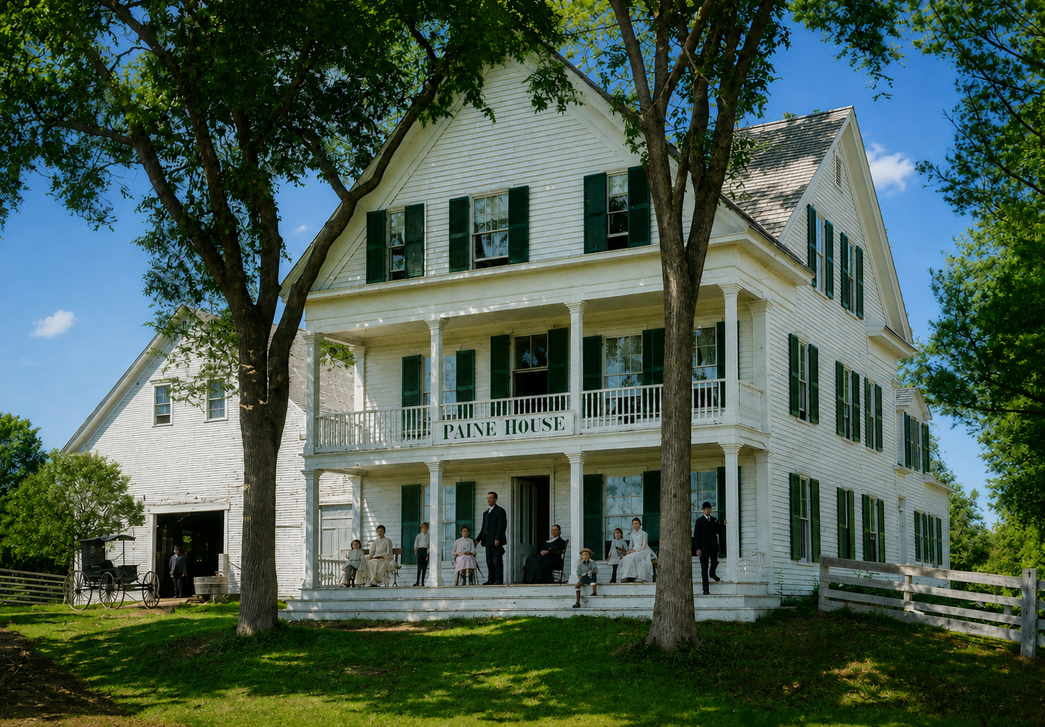 image that was repaired of the family home in North Anson Maine, called the Paine House