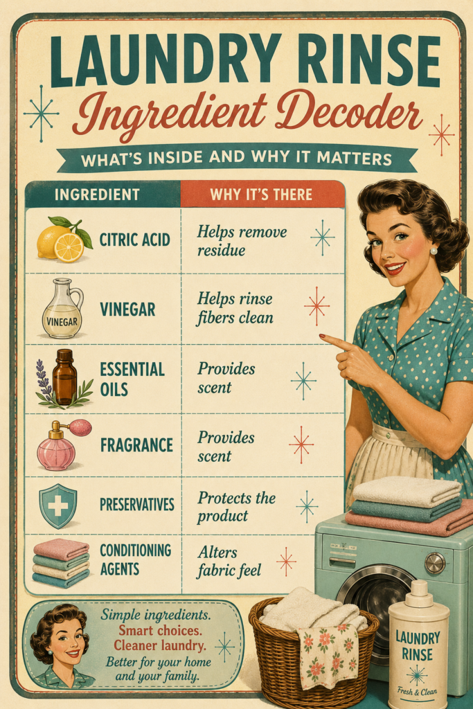 Laundry rinse ingredients list