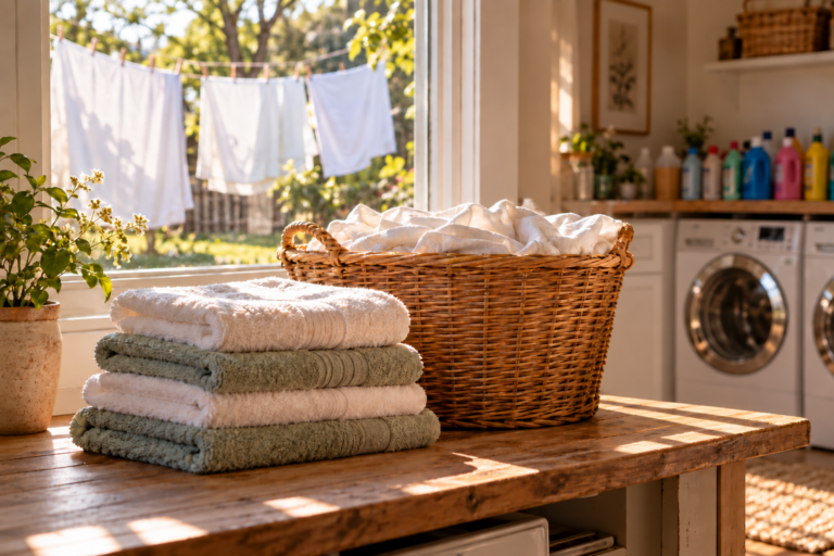 Sunlit laundry room